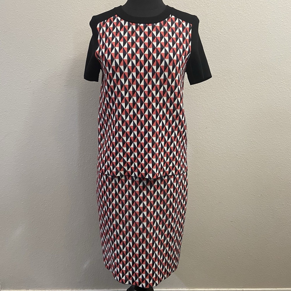 Kate Spade Women's Flying Kites Pencil Skirt & Top Knit Geometric Set Size Small